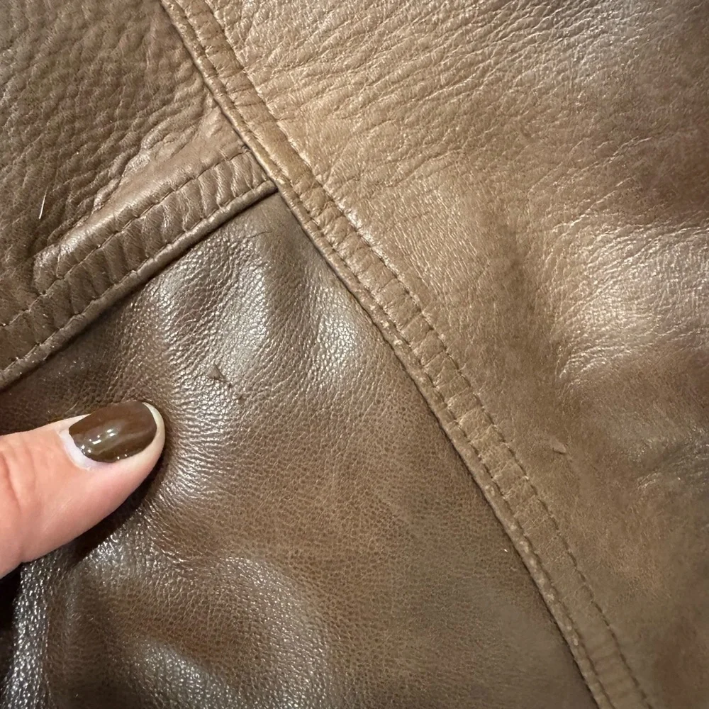 Vintage Atlantic Rancher Leather Lined Jacket Coat See Measurements Flaws - Picture 12 of 13